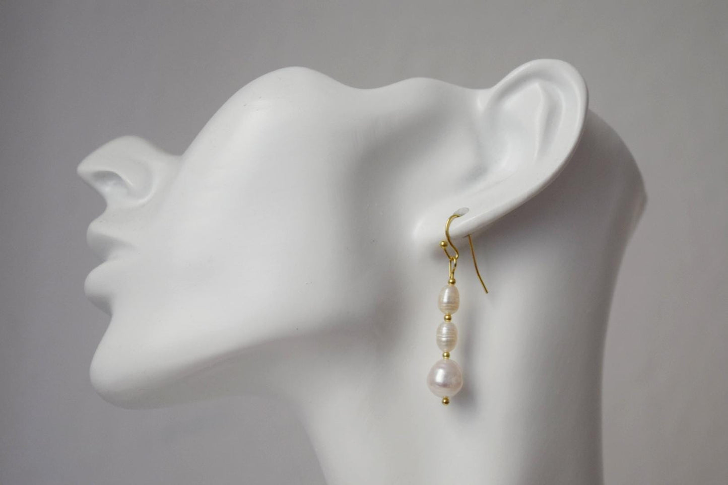 Süßwasserperlen Ohrringe, Statement Ohrhänger, 18k vergoldete chirurgische Edelstahlhaken, Hochzeitsschmuck, Jubiläumsgeschenk