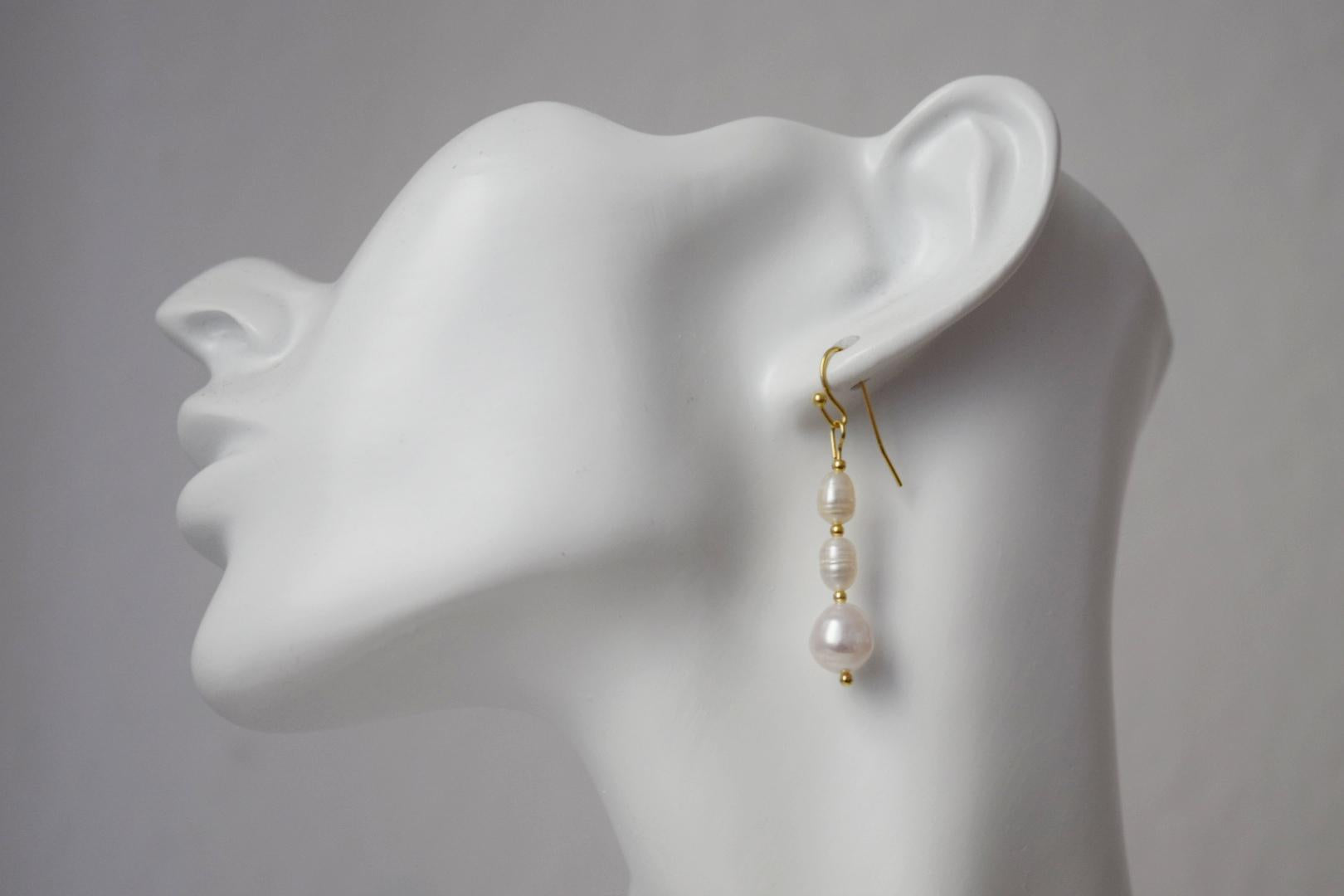 Freshwater Pearl Earrings, Statement Dangle Drop Wedding Jewelry, Anniversary Gift