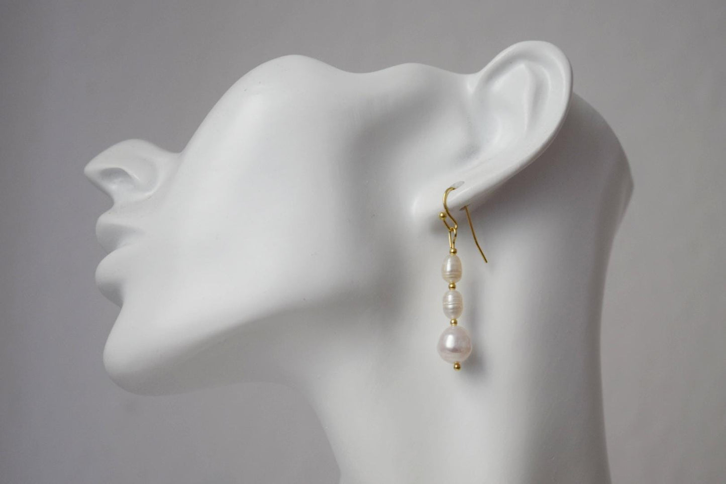 Süßwasserperlen Ohrringe, Statement Ohrhänger, 18k vergoldete chirurgische Edelstahlhaken, Hochzeitsschmuck, Jubiläumsgeschenk