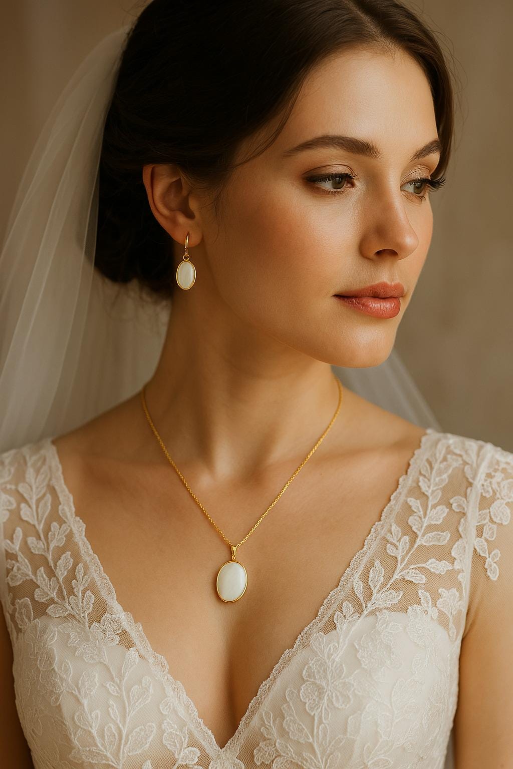 Freshwater Shell Earrings: Oval Pendant Dangle, 18k Gold Plated hooks, Jewelry gift