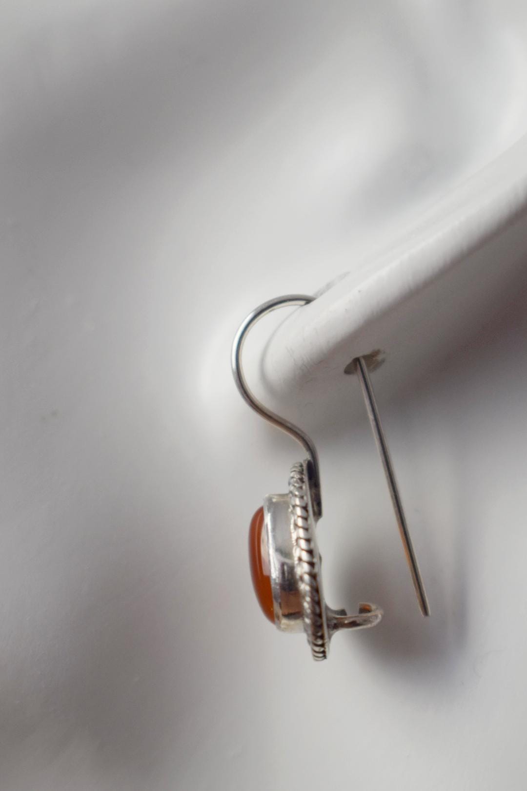 Carnelian Dangle Earrings: Sterling Silver Boho Jewelry