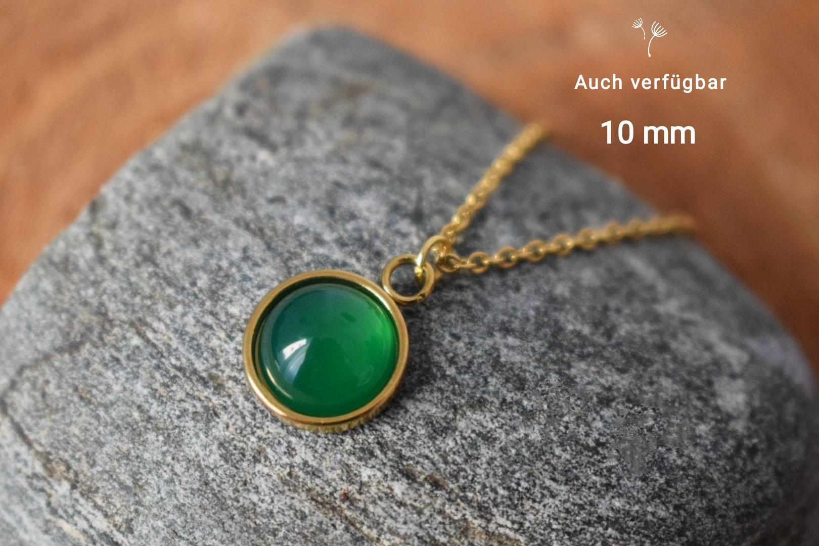 Green Agate Stud Earrings: 18k Gold Plated Stainless Steel Jewelry