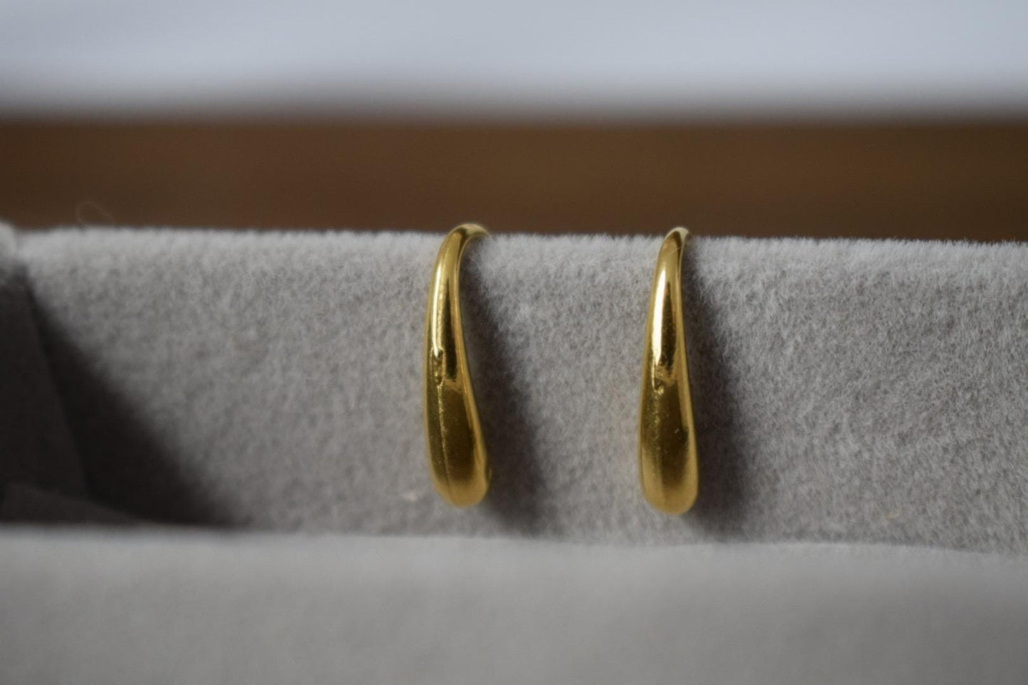 Teardrop 18K Gold Plated Dangle Earrings, Minimalist Jewellery
