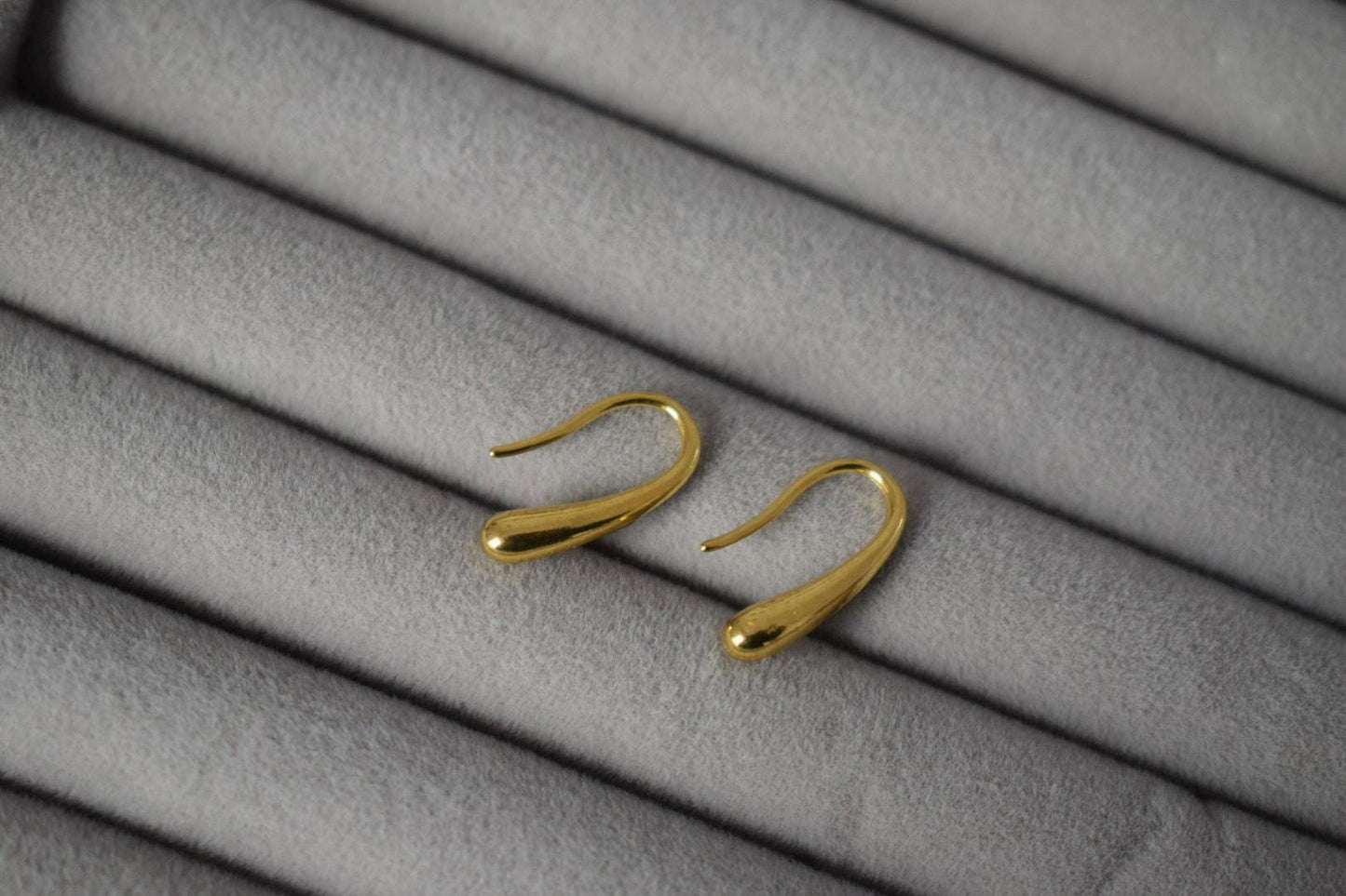 Teardrop 18K Gold Plated Dangle Earrings, Minimalist Jewellery