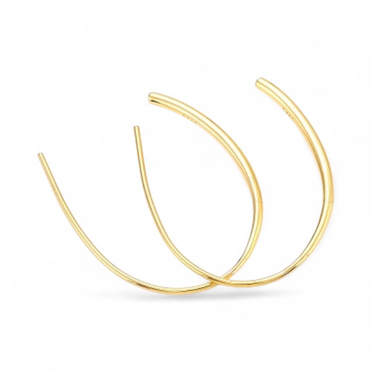 925 Sterling Silver Teardrop Ear Thread, Golden Drop Stylish Elegant Earrings, Silver Jewellery