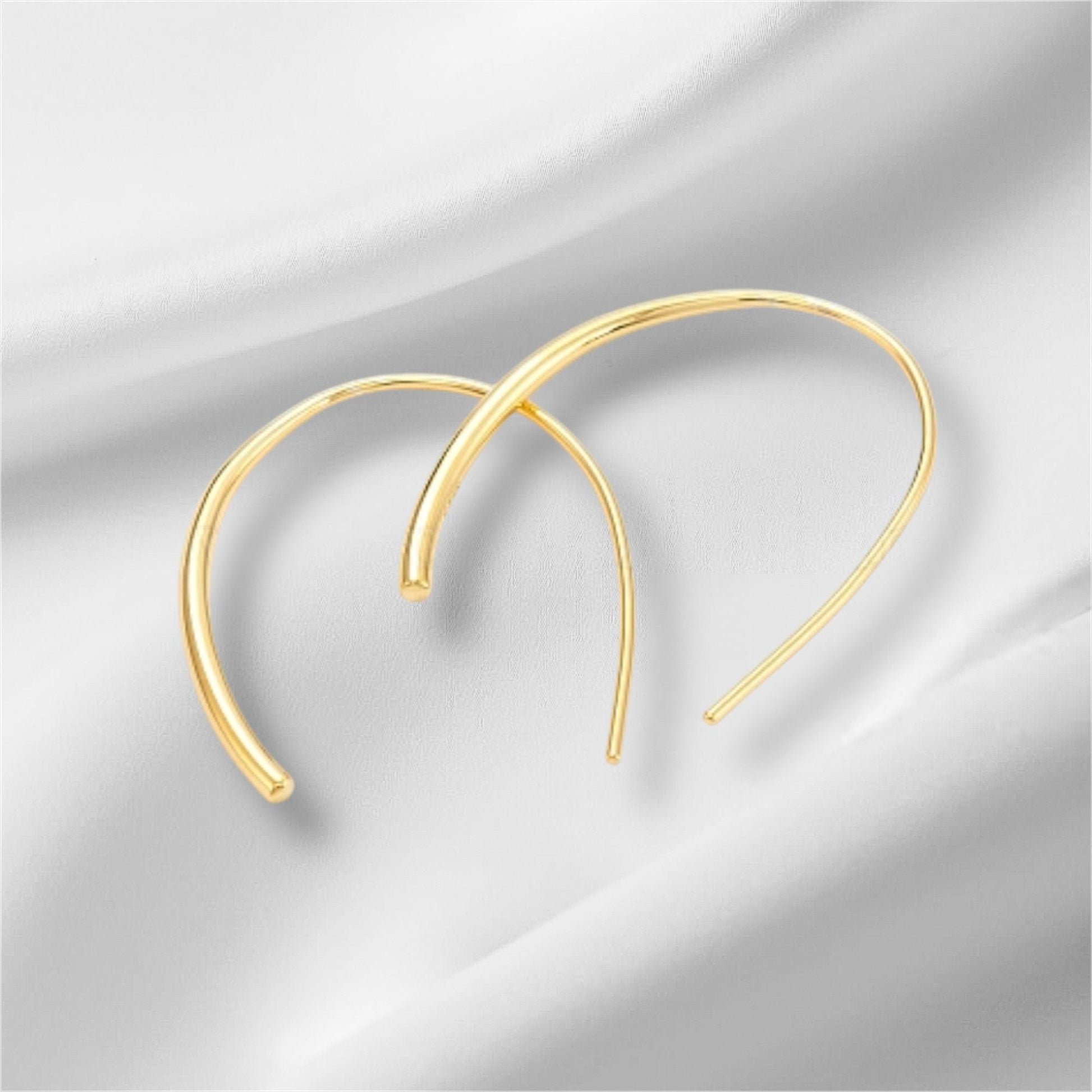 925 Sterling Silver Teardrop Ear Thread, Golden Drop Stylish Elegant Earrings, Silver Jewellery