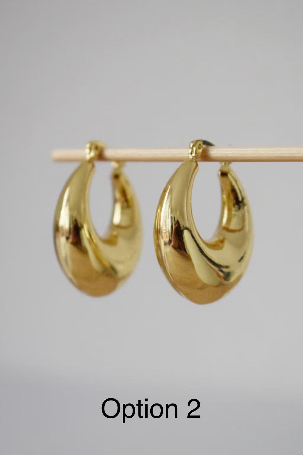 Small Chunky Hoop Earrings: 18K Gold Plated jewellery
