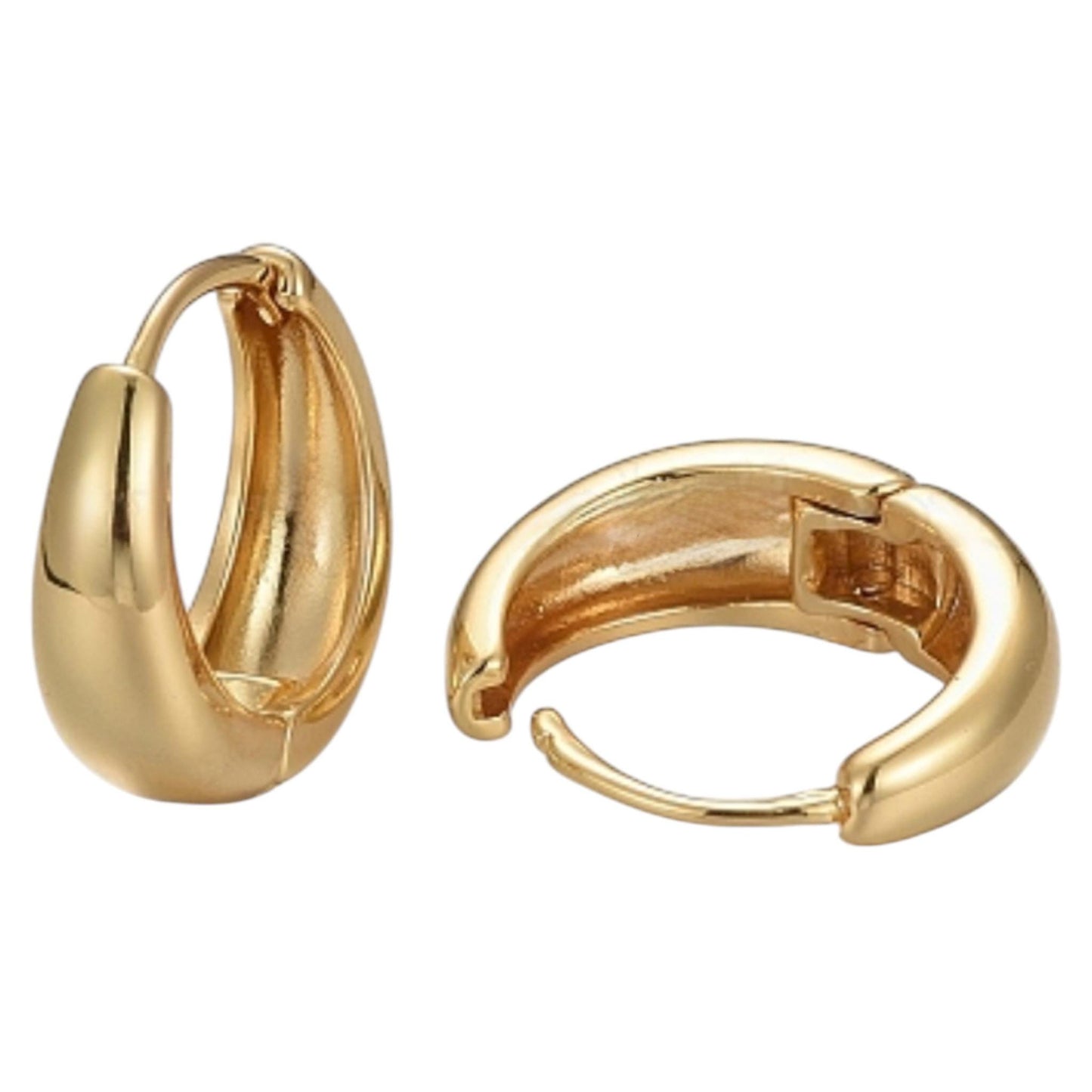 Small Chunky Hoop Earrings: 18K Gold Plated jewellery