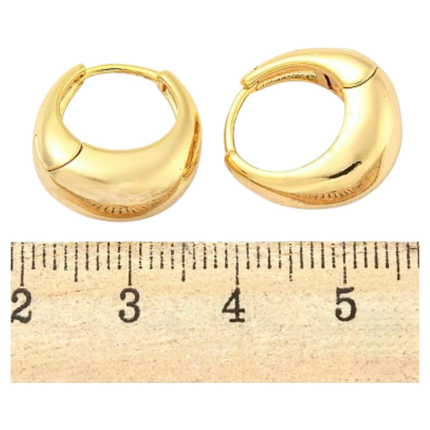 Small Chunky Hoop Earrings: 18K Gold Plated jewellery