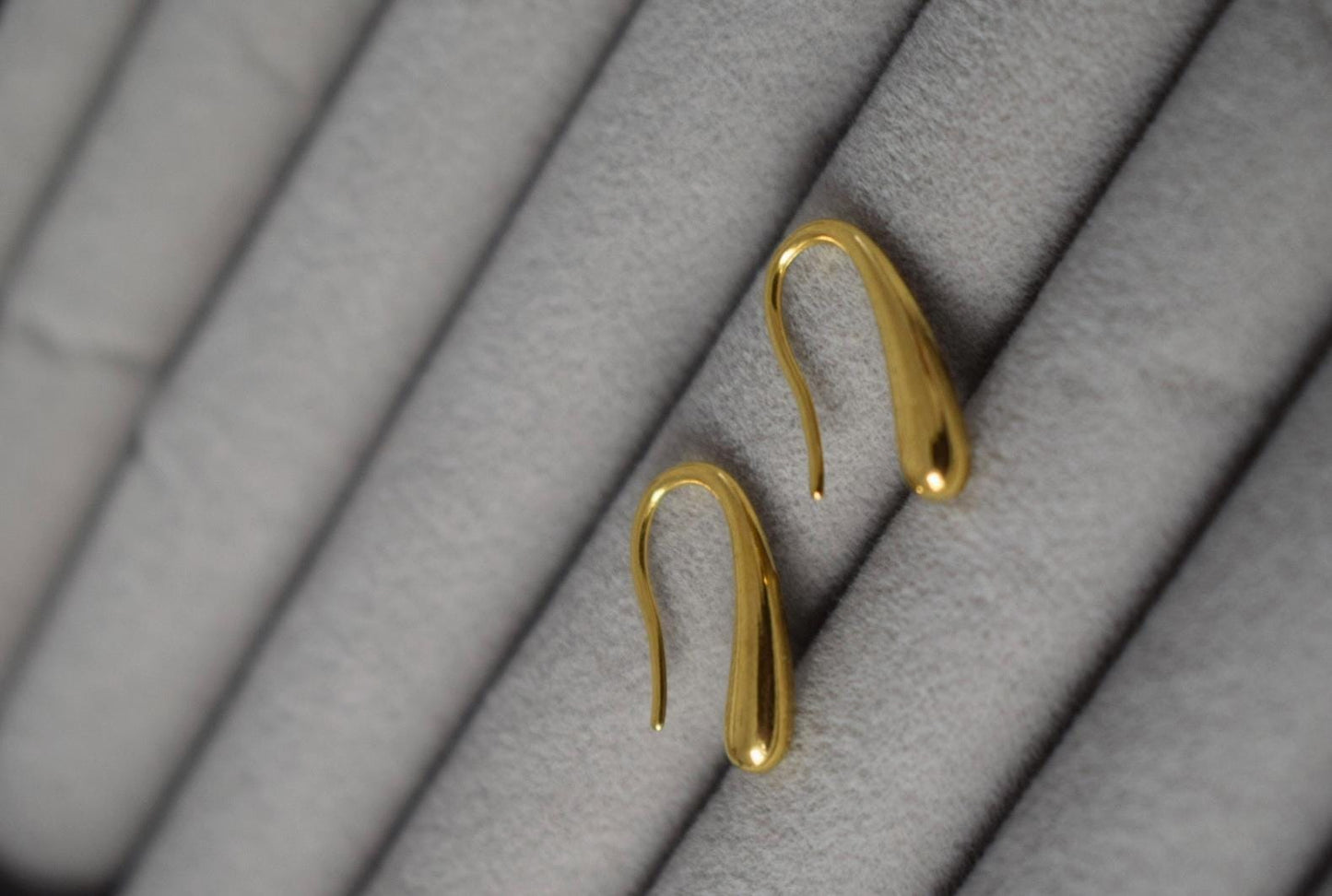 Teardrop 18K Gold Plated Dangle Earrings, Minimalist Jewellery