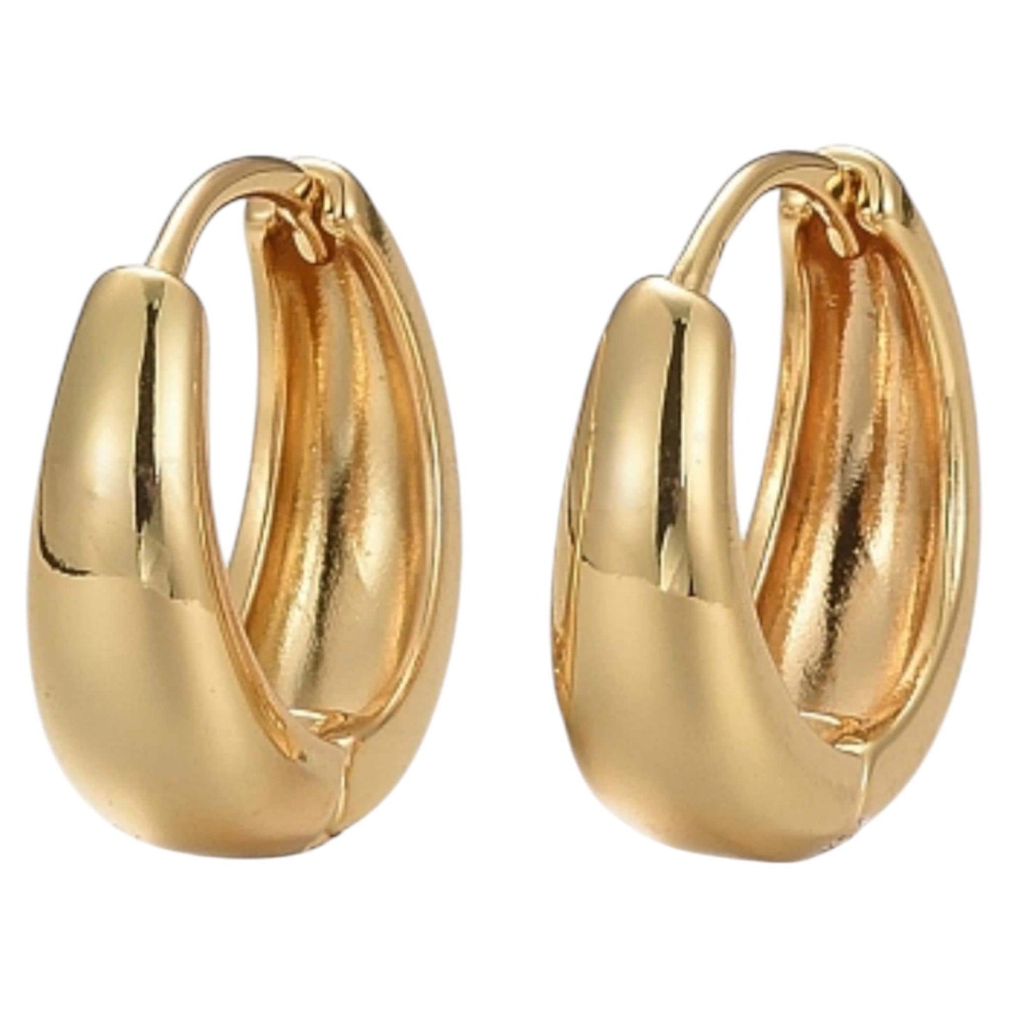 Small Chunky Hoop Earrings: 18K Gold Plated jewellery
