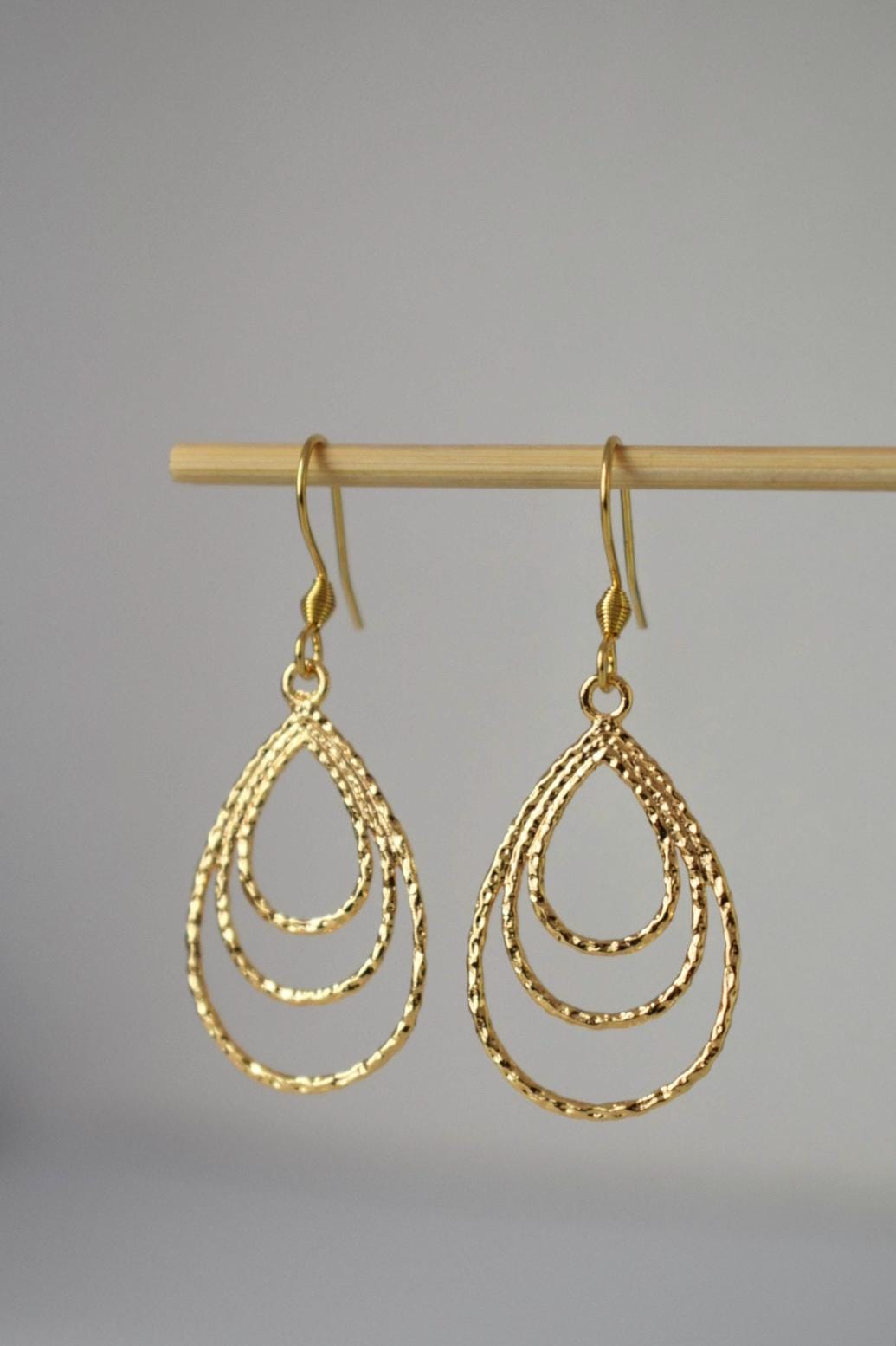 Teardrop Dangle Earrings: Geometric Minimalist Jewelry
