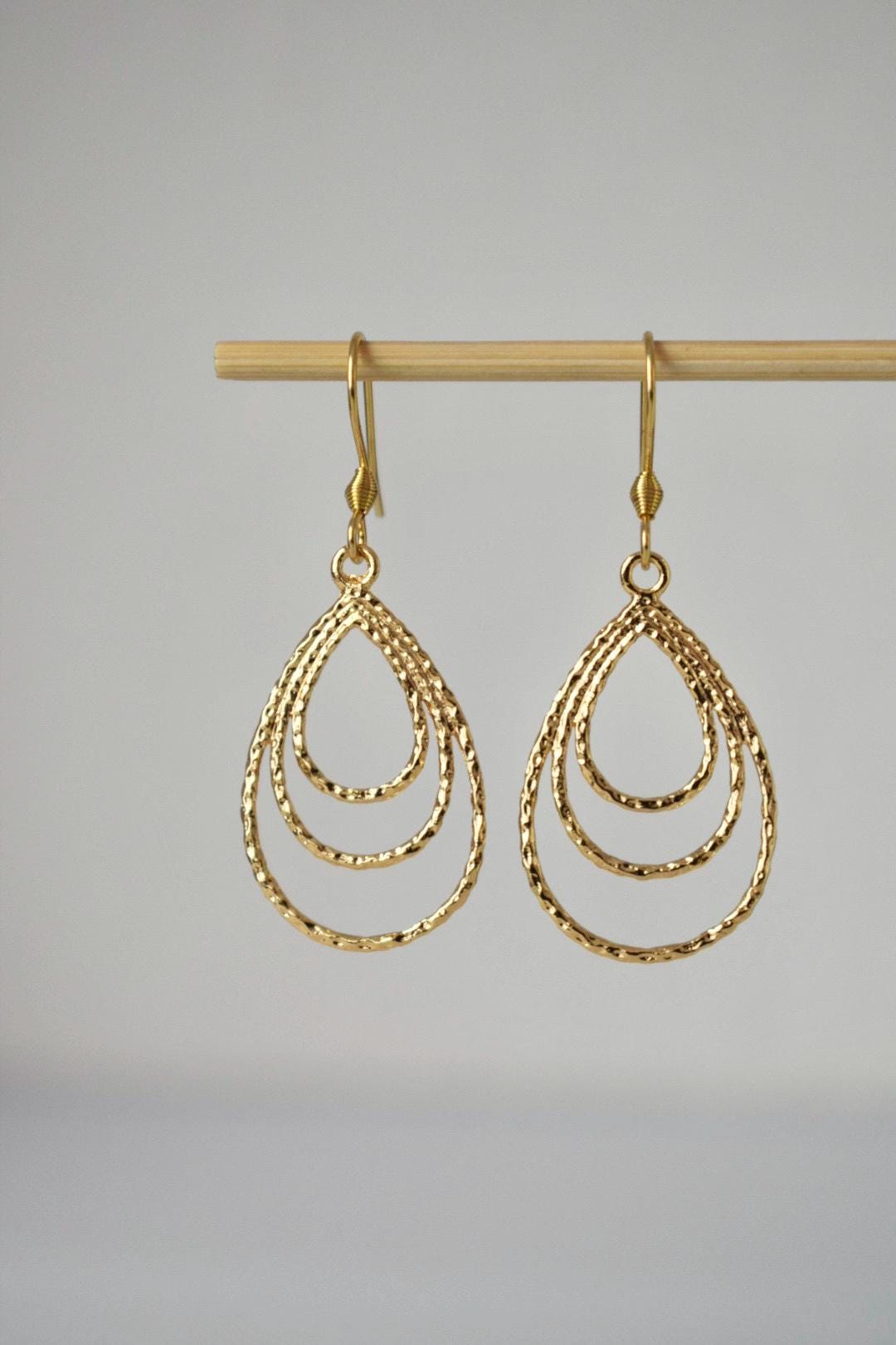 Teardrop Dangle Earrings: Geometric Minimalist Jewelry