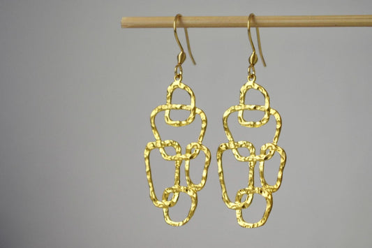 Geometric Dangle Earrings: Golden Jewelry