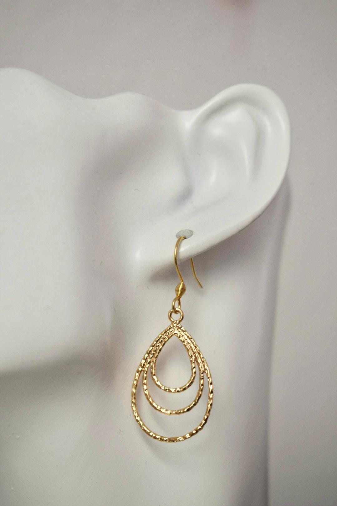 Teardrop Dangle Earrings: Geometric Minimalist Jewelry