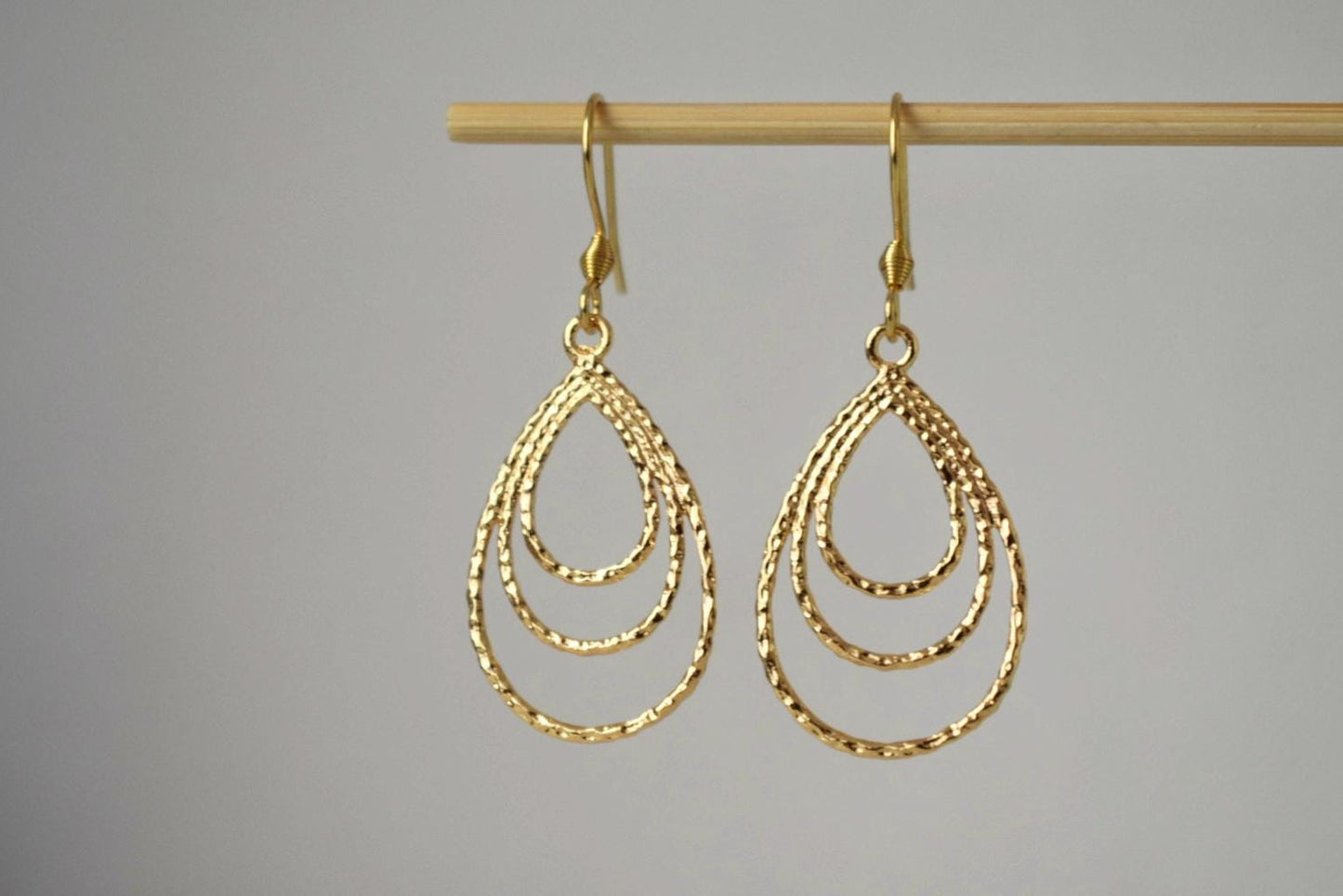 Teardrop Dangle Earrings: Geometric Minimalist Jewelry