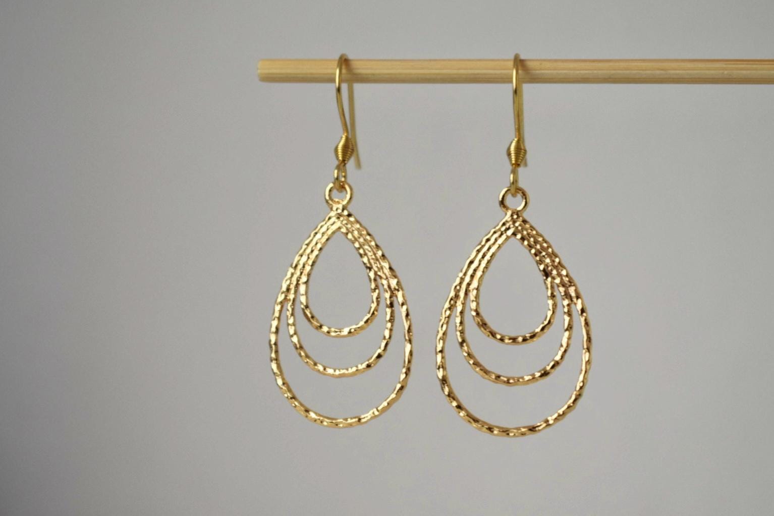 Teardrop Dangle Earrings: Geometric Minimalist Jewelry