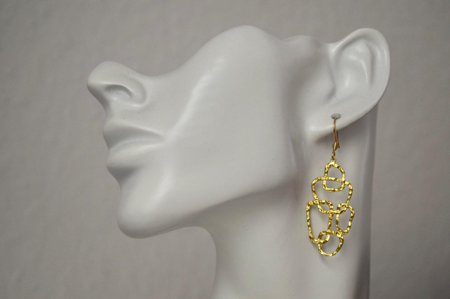 Geometric Dangle Earrings: Golden Jewelry