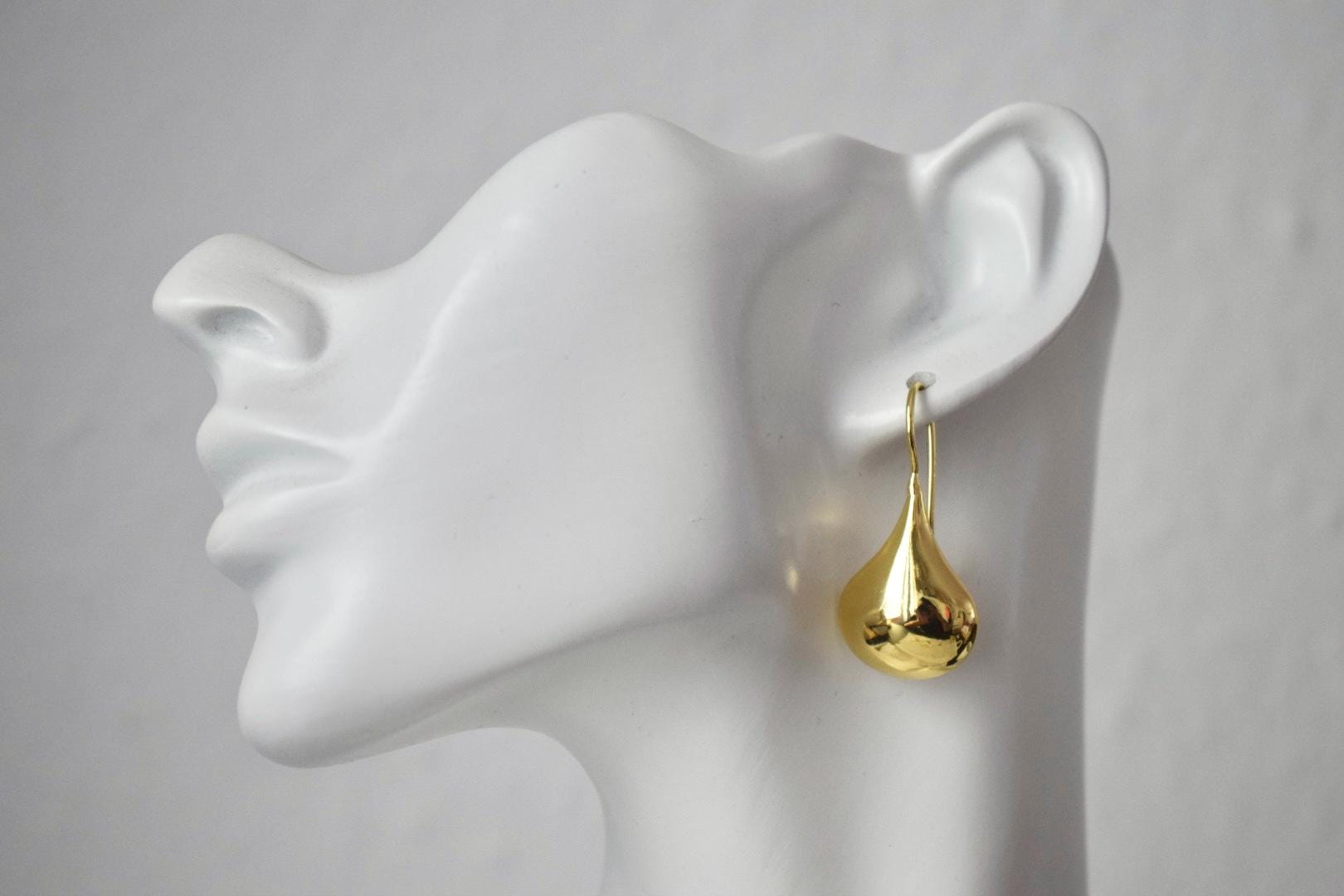 Teardrop Earrings, 18K Gold Plated Dangle Earrings, Minimalist Jewellery, Gift for her