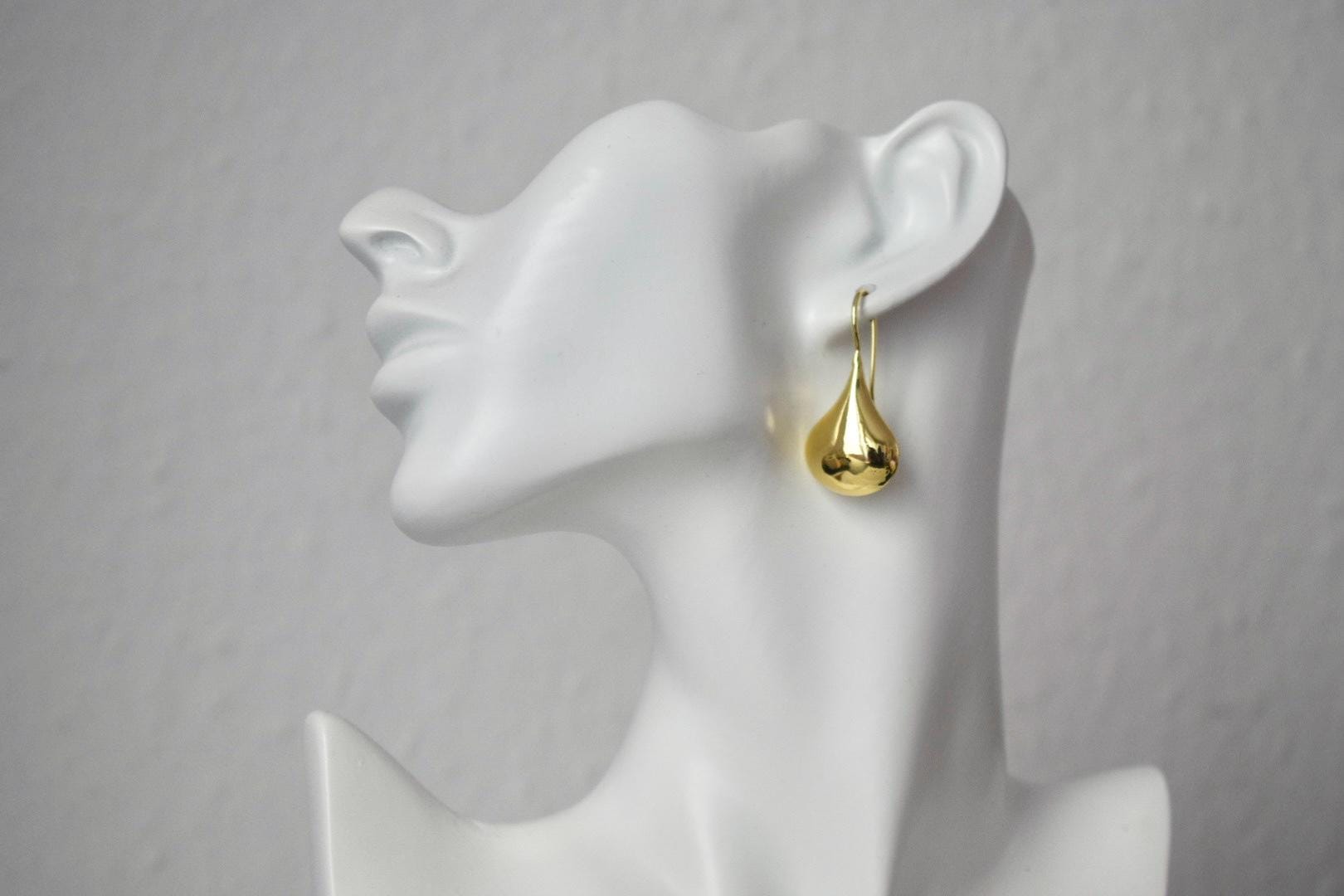 Teardrop Earrings, 18K Gold Plated Dangle Earrings, Minimalist Jewellery, Gift for her