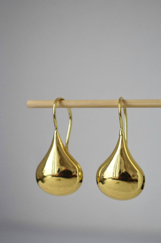 Teardrop Earrings, 18K Gold Plated Dangle Earrings, Minimalist Jewellery, Gift for her