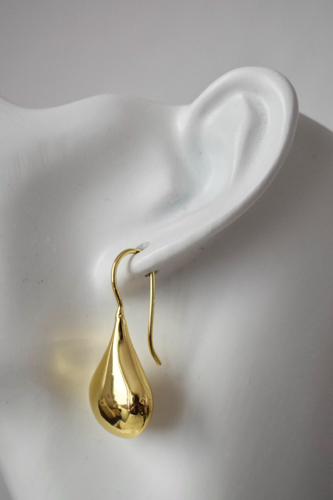 Teardrop Earrings, 18K Gold Plated Dangle Earrings, Minimalist Jewellery, Gift for her
