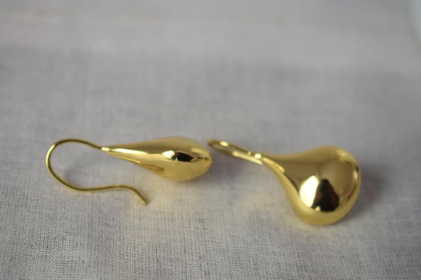 Teardrop Earrings, 18K Gold Plated Dangle Earrings, Minimalist Jewellery, Gift for her